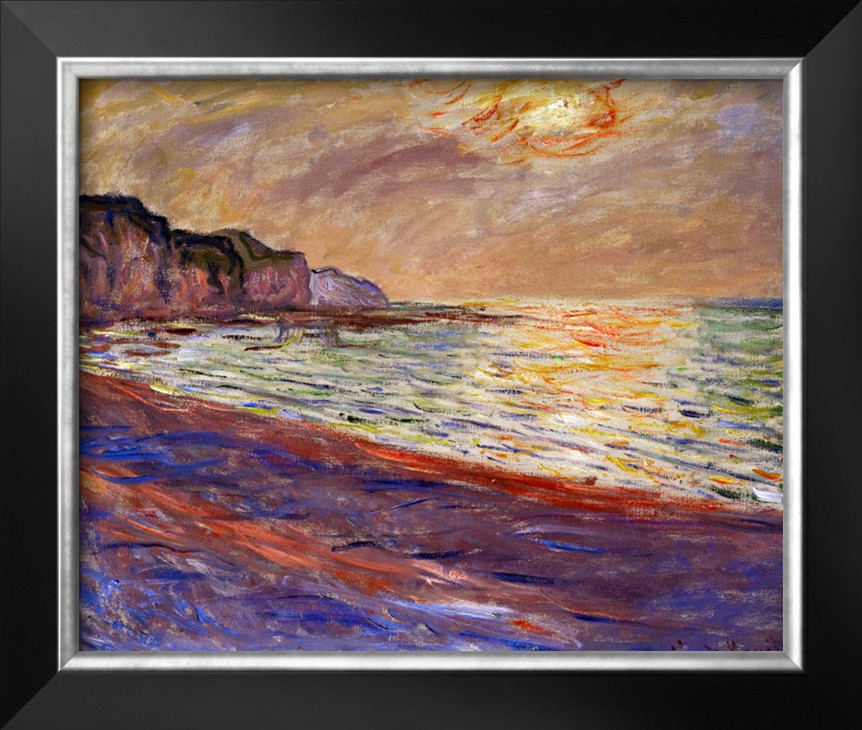 Beach At Pourville, Sunset, 1882-Claude Monet Painting